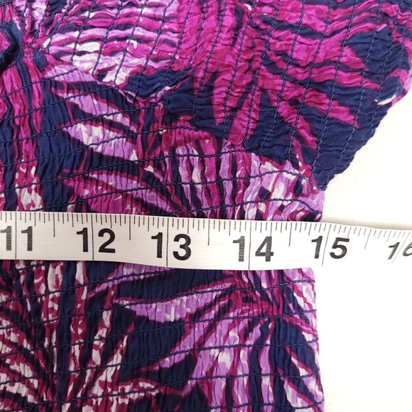 Soft Surroundings Short Sleeve Square Neck Maxi Dress Tropical Print Lined - Picture 3 of 6